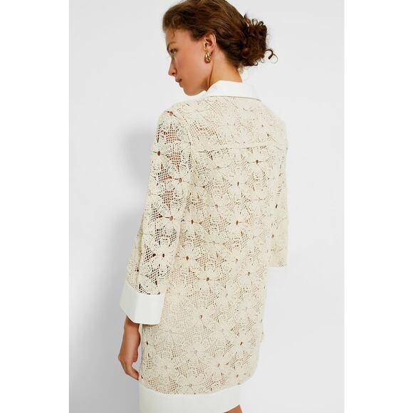 TUCKERNUCK Tan Crochet Collier Dress Size M NWT Retail $198 Tuckernuck - Picture 2 of 8